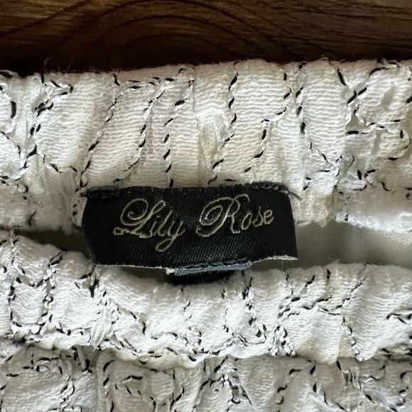 Lily Rose adorable white lace dress with liner and Pom poms, size M,27” long - Picture 2 of 8